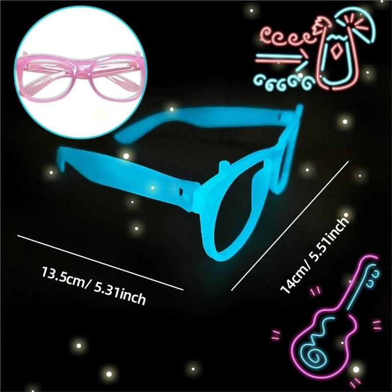 Glow In The Dark Party Glasses - DTA4-20 stuks Glow-in-the-dark neonbrillen zonder glazen,