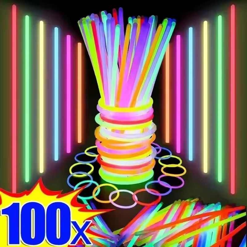 Glow In The Dark Party Glasses - 50/100 Stuks Fluorescentie Sticks Party Veelkleurige