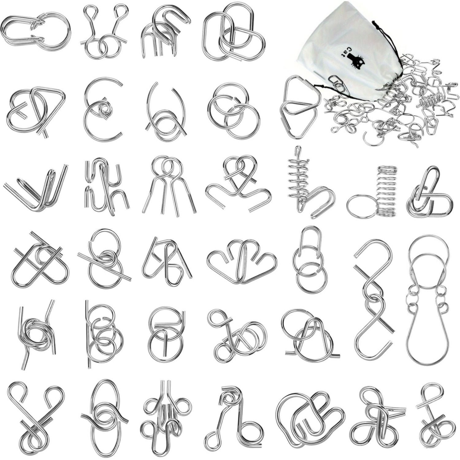Magic Tricks - Metalen Draad Puzzel Set, Brain Teaser