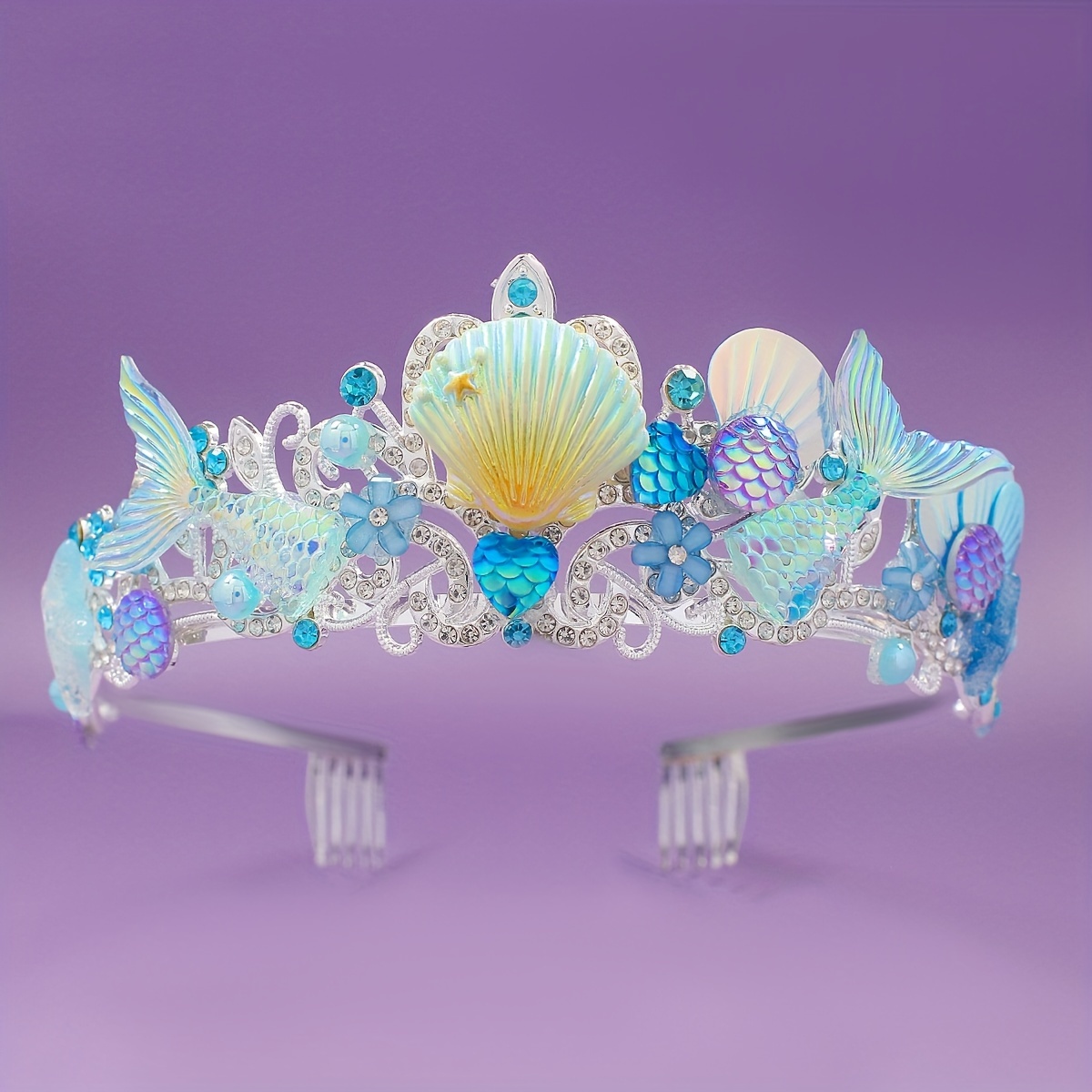Party Supplies - 2025, nieuwe zeemeermin haarkam, kroon, oceaanserie,