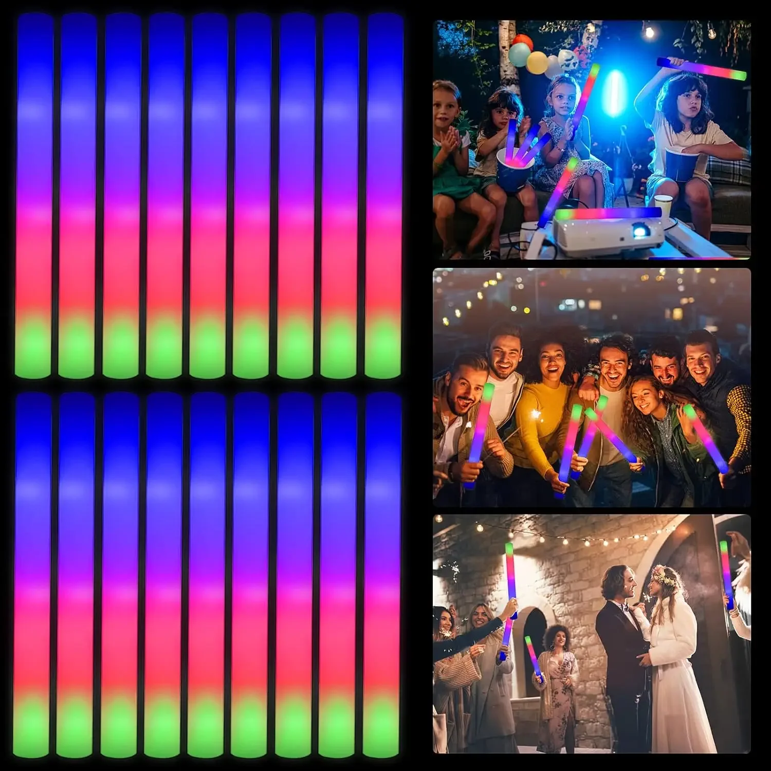 1Z-50PCS Led Foam Glow Sticks  - Flashing Led Foam Sticks Party recensie en prijs