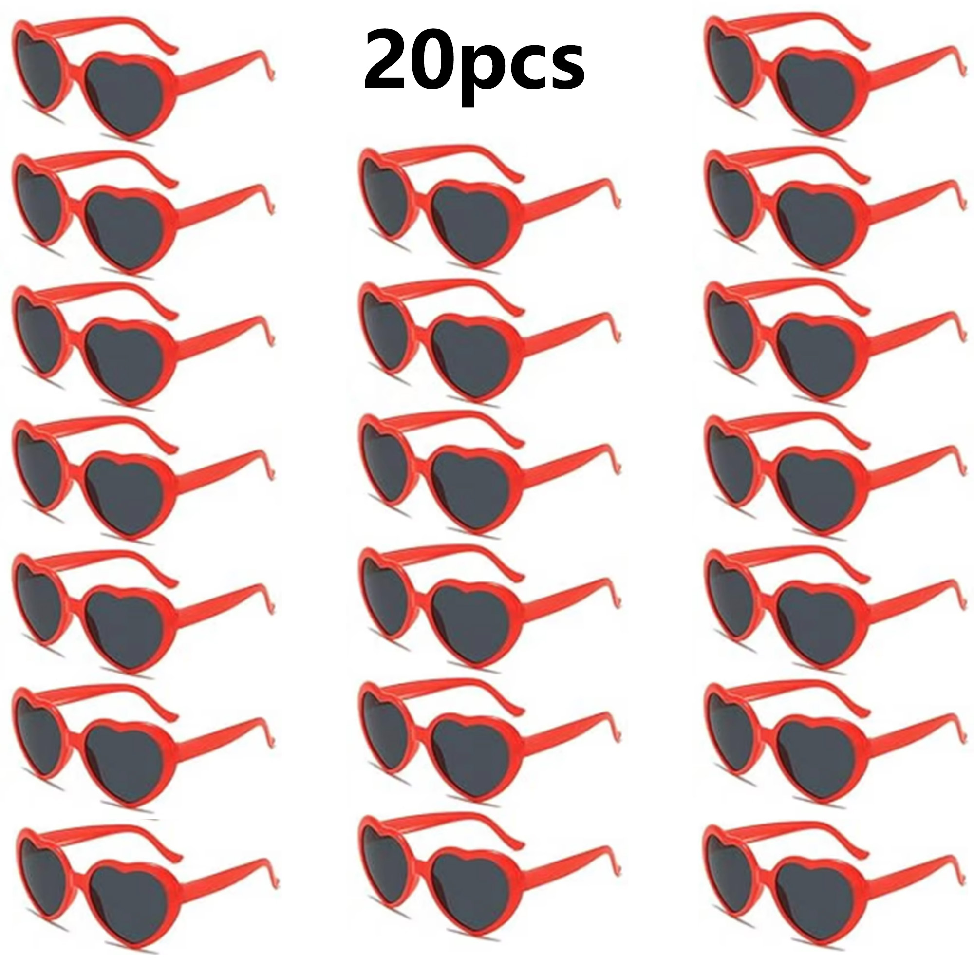 20-pack rode hartvormige zonne - Glow In The Dark Party Glasses recensie en prijs
