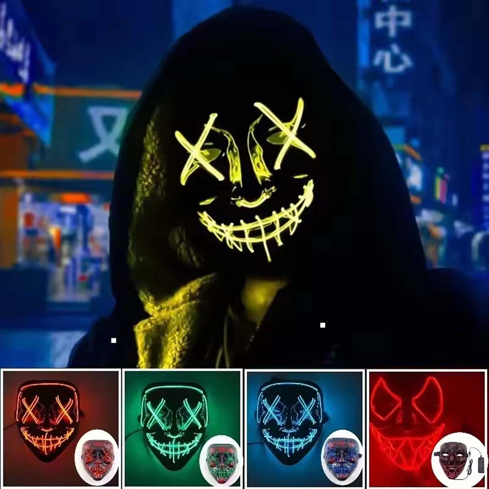 Draadloos neon-led-masker dat  - Led Purge Mask Halloween recensie en prijs