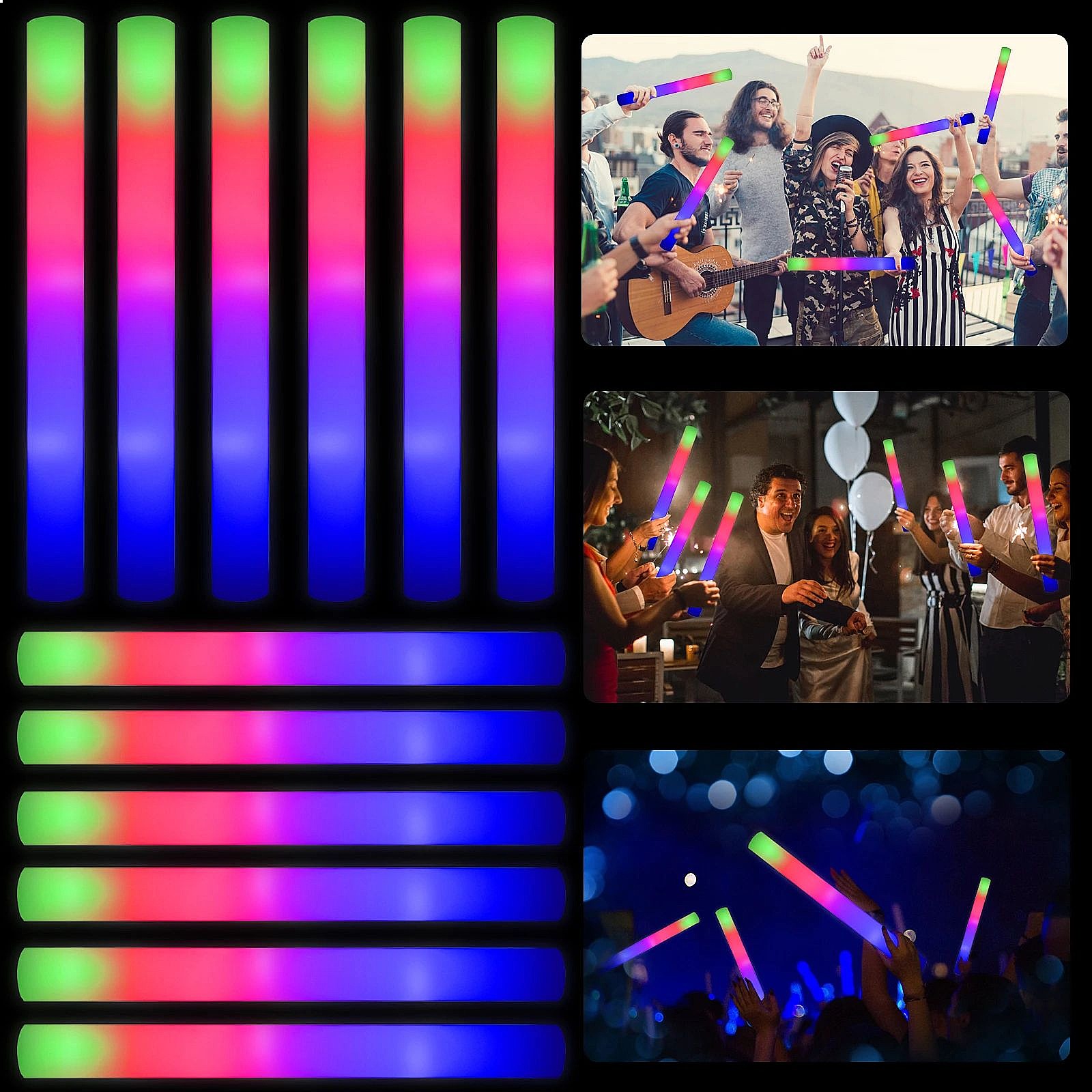 Glow Sticks Bulk 102-pack LED- - Flashing Led Foam Sticks Party recensie en prijs