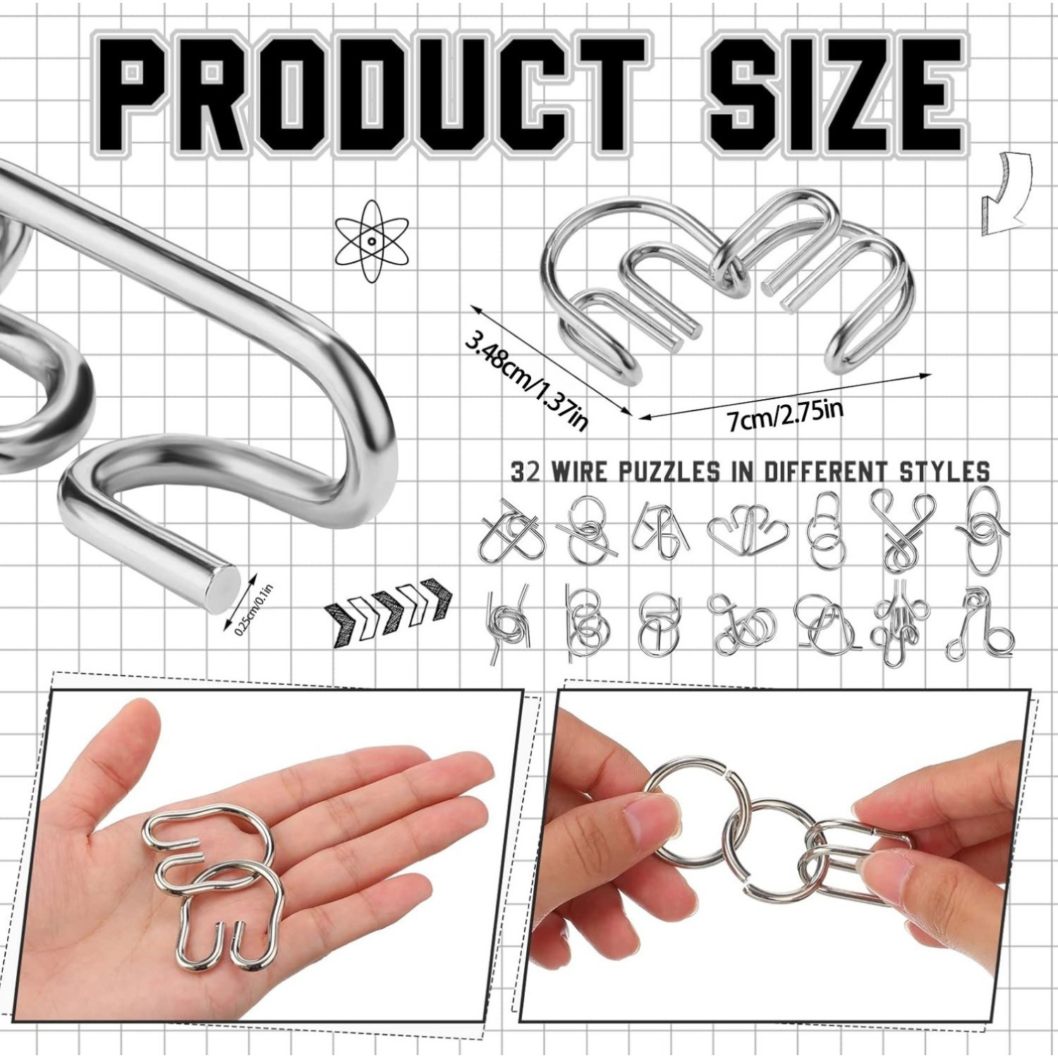 Metalen Draad Puzzel Set, Brai - Magic Tricks recensie en prijs